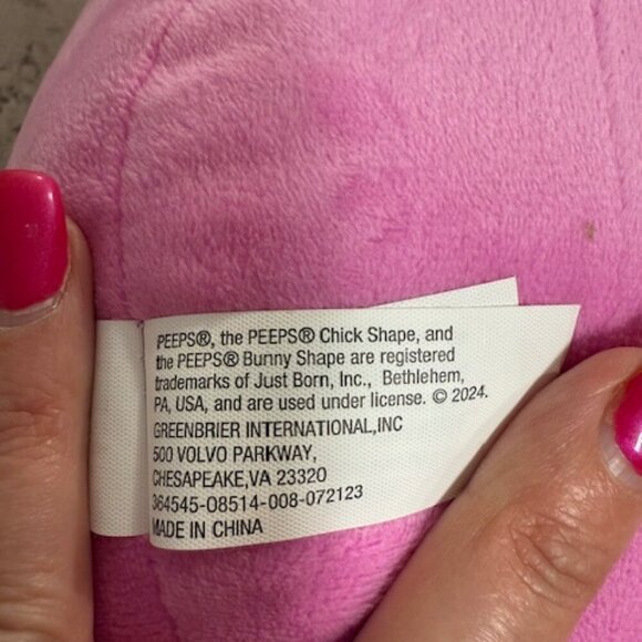 Peeps Bunny Easter Pink Large Plushie Pillow Stuffed Animal 14 inches - Picture 6 of 8